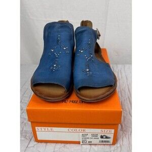 Miz Mooz Sandals Denim Blue Leather, EU Size 40, New in box
